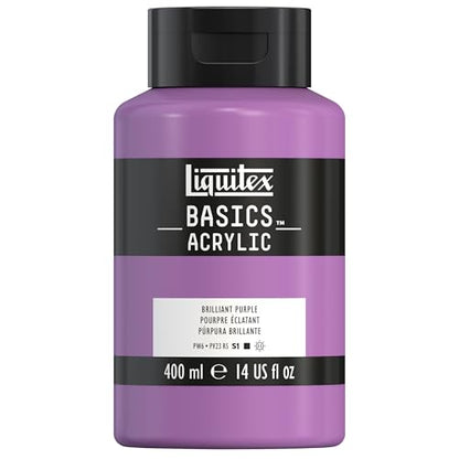 Liquitex BASICS Acrylic Paint, 400ml (13.5-oz) Bottle, Brilliant Purple - color: Brilliant Purple, size: 13.5 Fl Oz (Pack of 1)