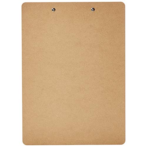 Amazon Basics Hardboard Office Clipboard, Letter Size, 9" x 12.5", Brown, 30-Pack - size: 30-Pack