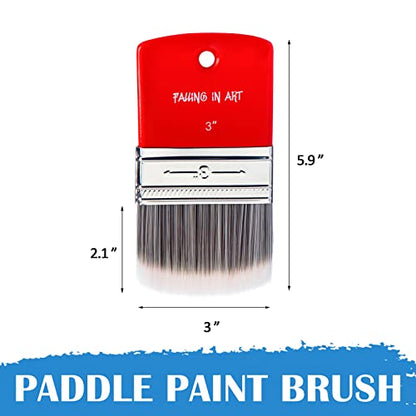 Falling in Art Filbert Paddle Paint Brush, Scale Brush for Oil and Acrylic Paints,3 Inch - color: Filbert, size: 3''