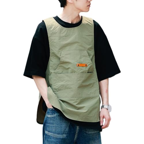 Cobbler Apron Unisex Waterproof Apron with Pockets Art Smock for Painting Cleaning Artiest Apron Work Kitchen,One Size,Green - color: Green