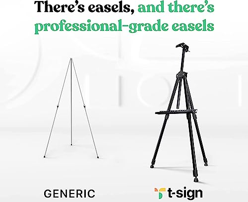 T-Sign 17 to 66 Inch Heavy Duty Easel Stand - Adjustable Metal Tripod Art Easel for Painting and Display, Portable Canvas Stand with Carrying Bag for Artists, Tabletop and Outdoor Use (Black, 1 Pack) - style: 66 Inch Anthracite Black (1 Pack)