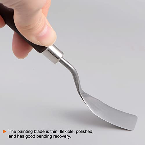 HARFINGTON 2pcs Palette Knives 18mm Width Stainless Steel Flat Spatula Painting Pallet Knife with Wood Handle for Oil Acrylic Canvas Mixing Spreading