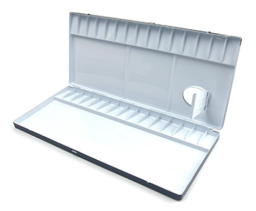 Aluminum Watercolor Palette 30 Well (11.9"x5.4"x0.8") - color: White, size: 30 Well (11.9" x 5.4" x 0.8")
