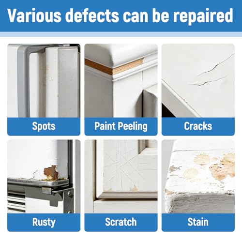 White Touch Up Paint High-Gloss Multi Surface Acrylic White Touch Up Paint Pen Scratch Repair for Metal,Walls,Cabinets,Appliances,Wood,Door,Furniture,Enamel 1.5 Fl Oz - color: White