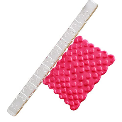 Rengue Acrylic Rolling Pin with 28 Patterns, Compliant Material Comfortable Grip, 6.3 by 0.4 Inch Lightweight for Dough and Pastry Number 3 - size: 51016Love