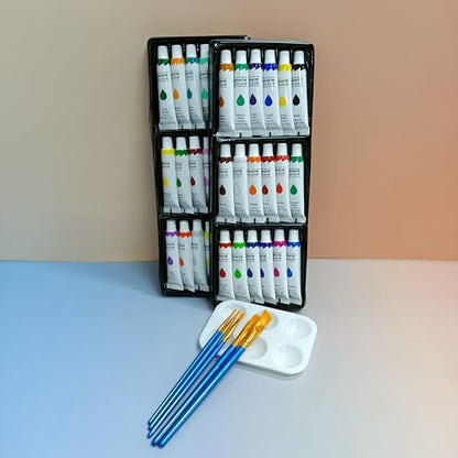 YAZMQFL Gouache Paint Set, 36 Colors Arts and Craft Paint Kit with Brushes and Palette for Artists