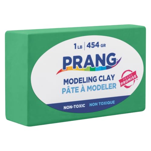 Prang Modeling Clay, Green, 1 lb. Block, Case of 12 Blocks, 192 oz. Total | Pliable, Non-Hardening, Non-Staining, Easy Clean-Up, Perfect for Preschool and Elementary Aged Children - color: Green, size: 1 lb. (Pack of 12)