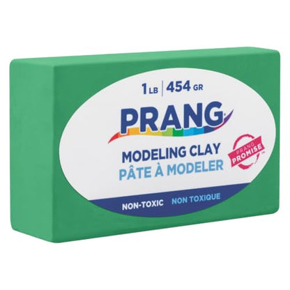 Prang Modeling Clay, Green, 1 lb. Block, Case of 12 Blocks, 192 oz. Total | Pliable, Non-Hardening, Non-Staining, Easy Clean-Up, Perfect for Preschool and Elementary Aged Children - color: Green, size: 1 lb. (Pack of 12)