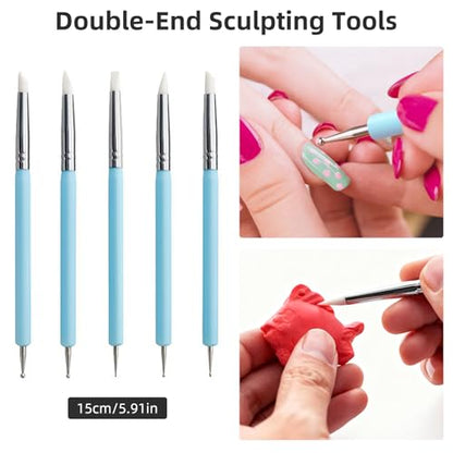 AULEEP Clay Sculpting Tools Kit, 35 PCS Air Dry Clay Tool, Polymer Clay Tools, Portable Clay Pottery Supplies for Adults, Pottery Craft, Dotting, Carving, Molding, Modeling, Drawing, Shaping
