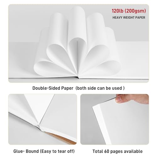 A5 Marker Paper Sketchbook Bleedproof Alcohol Markers Pad 60pages (30sheets) Double-Sided 120lb (200gsm) Thick Marker Paper Drawing Art Notebook Gift for Kids Artists - color: A5-1 Pad