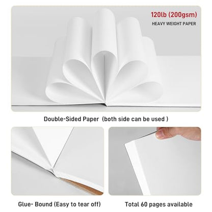 A5 Marker Paper Sketchbook Bleedproof Alcohol Markers Pad 60pages (30sheets) Double-Sided 120lb (200gsm) Thick Marker Paper Drawing Art Notebook Gift for Kids Artists - color: A5-1 Pad