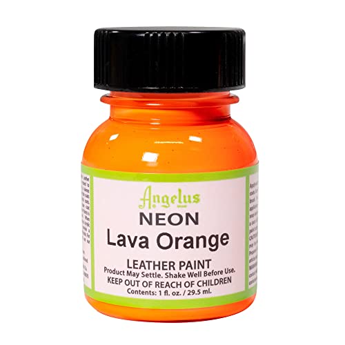 Angelus Neon Leather Paint, 1 oz., Lava Orange - color: Lava Orange