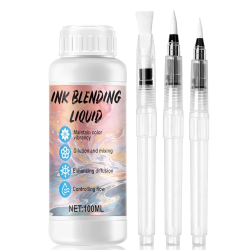 JAOJAO Alcohol Ink Blending Solution, 100ml Ink Medium Liquid, Water Pen | Control Diffusion, Enhance Gloss, Save Ink, Enrich Visual Layers, for Art Painting, Resin, Fluid Art Supplies