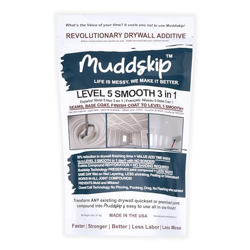 Smooth Drywall Additive Powder, 2lbs Bag| Level 5+ Finish, No Sanding Required, Same-Day Wet-on-Wet Coats | Made in USA