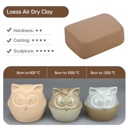 Pottery Clay, Natural Air Dry Clay, 5.5lbs Modeling Clay with Pottery Sculpting Tool Set, All-Purpose Clay Sculpting Kit - Yellow - color: Yellow