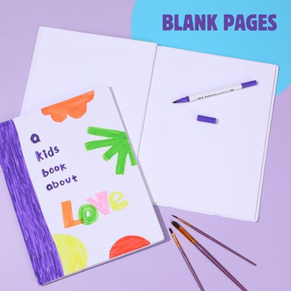 6 Pack Hardcover Blank Book,6x8 Inch Unlined Sketchbook Journal - 18 Sheets/36 Pages Each, Bulk Pack of White Hardcover Blank Books for Writing, Drawing Make Your Own Book, Multi-Purpose for Students & Adults - size: 8.5x11 inch