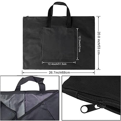 TOPOQ Art Portfolio Bag Waterproof Art Supply Storage Bag Artist Bag A2 Drawing Board Bag Canvas Art Tote Bag Sketchbook Carrying Bag Art Supplies Carry Case Shoulder Bag 20.5x14inch