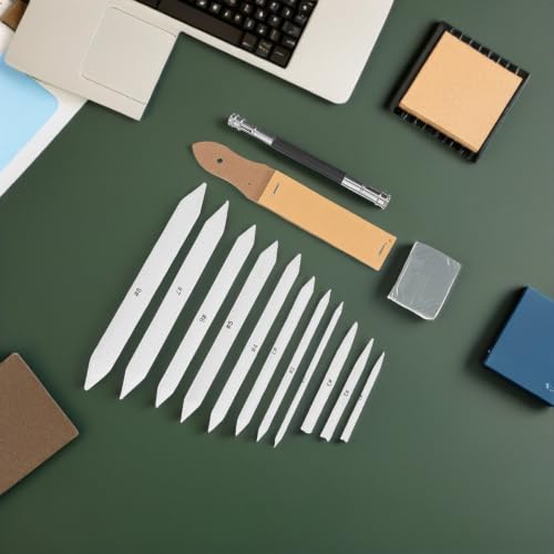 Healvian 33pcs Sketch Blending Stump and Tortillion Set with Sandpaper Block Pencil Sharpener Extension Tool and Kneaded Eraser for Charcoal and Graphite Drawing Art Supplies for Students
