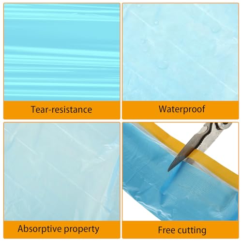 8 Rolls 22" x 66' Painters Plastic Sheeting, Pre-Taped Masking Film, Tape and Drape Drop Cloth for Painting, Automotive Covering and Appliance Protection