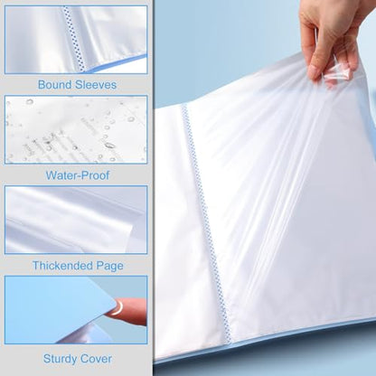 Art Portfolio Folder, Binder with Plastic Sleeves 60 Pocket 120 Pages Display Book, Presentation Folder for Artwork Office, Blue - color: Blue