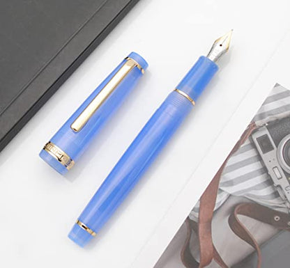 JINHAO 82 Fountain Pen with Gold Clip (F Nib 0.5mm, Azure Blue) - color: Azure Blue