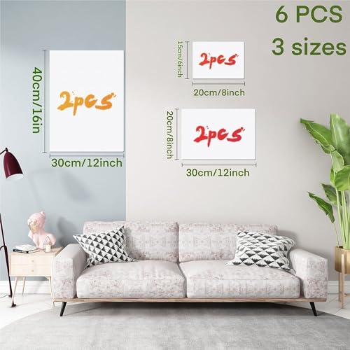 Canvases for Painting, 40x30, 30x20, 20x15, 8 Set Stretched White Canvas with Petal Paint Tray Palettes & Tape, Artist Canvases Frame Board Panels, Cotton Canvas for Oil, Acrylic, Watercolor