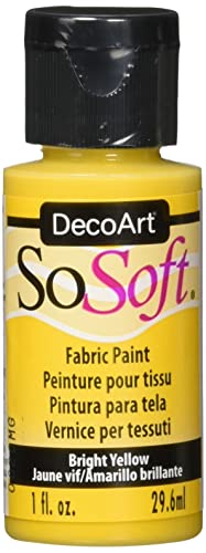 DecoArt DSS92-26 SoSoft Fabric Acrylics Paint, 1-Ounce, Bright Yellow - color: Bright Yellow