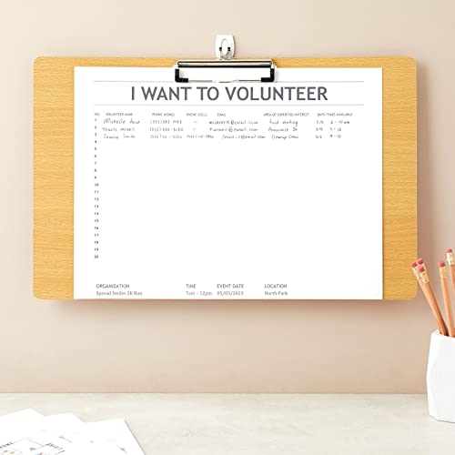 Juvale Wooden Clipboard - 11.5 x 17 in, Natural Wood - Lap Board & Lap Easel - Legal Size Clipboard for Forms - Portable Drawing Board - size: 11.5-x-17-inch