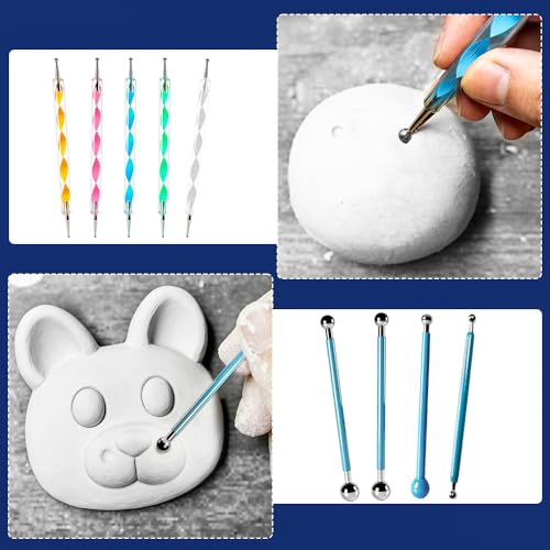 Air Dry Clay Glaze Gloss and Tools Kit & Plaster Casting Powder 3000g