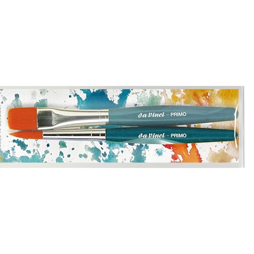 da Vinci Student Series 5019B Primo, Round and Flat Synthetic with Blue Handle, Sizes 12 and 16 - color: Blue, style: Synthetic