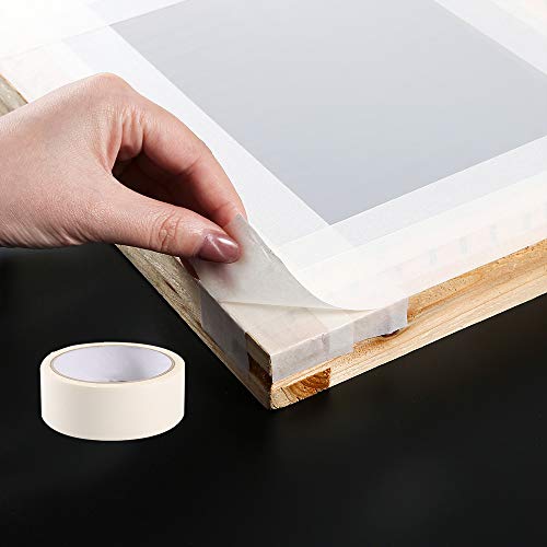 Caydo 23 Pieces Screen Printing Starter kit Include 3 Different Size of Wood Silk Screen Printing Frame with Mesh, Screen Printing Squeegees, Inkjet Transparency Film, Ink Knife, and Mask Tape - style: 23pcs