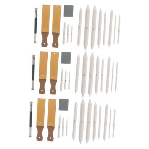 LALAFINA 69pcs Sketch Tool Set Stumps Tortillions Sandpaper Pencil and Eraser for Artists Students and Beginners for Blending Shading and Detailing