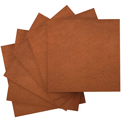 IOOLEEM Brown Felt Sheets, 108pcs 4"x4" (10 cm x 10 cm), Pre-Cut for Crafts, Fabric for Sewing, Patchwork Squares - color: Brown, size: Plain 4x4 inches (10x10cm)