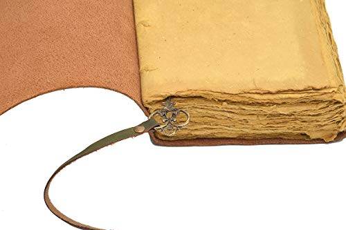 Leather Journal Writing Notebook - Antique Handmade Leather Bound journal with deckle edge paper For Men And Women Diary Large 7.5" X 5.5" Inches, Gift For Art Sketchbook, Travel Diary And Notebooks To Write In (7.5" X 5.5") (9" X 6") - size: 9" X 6"
