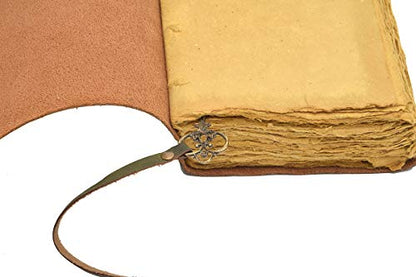 Leather Journal Writing Notebook - Antique Handmade Leather Bound journal with deckle edge paper For Men And Women Diary Large 7.5" X 5.5" Inches, Gift For Art Sketchbook, Travel Diary And Notebooks To Write In (7.5" X 5.5") (9" X 6") - size: 9" X 6"