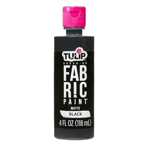Tulip Brush-On Fabric Paint, Create Permanent Designs, Great for Fashion and Decor Crafts, Black, 4 oz - color: Black