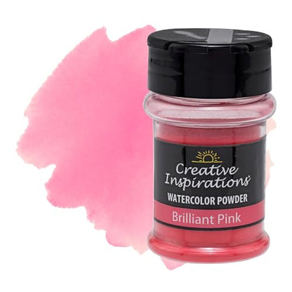 Creative Inspirations Powder Watercolor Paint - 38g Shaker Bottle, Brilliant Pink - Dye-Based Water-Soluble Crystalline Pigments - Non-Toxic, Perfect for Abstract and Spontaneous Effects - color: Brilliant Pink, style: Pack of 1