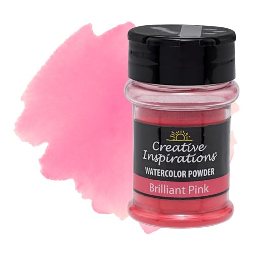 Creative Inspirations Powder Watercolor Paint - 38g Shaker Bottle, Brilliant Pink - Dye-Based Water-Soluble Crystalline Pigments - Non-Toxic, Perfect for Abstract and Spontaneous Effects - color: Brilliant Pink, style: Pack of 1