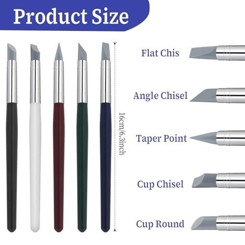 5 PCS Silicone Paint Brush, Professional Silicone Sculpting Tools Flexible Clay Carving Tools Rubber Color Shapers Brushes for DIY Handicraft Silicone Shaping Carving Pottery Artwork