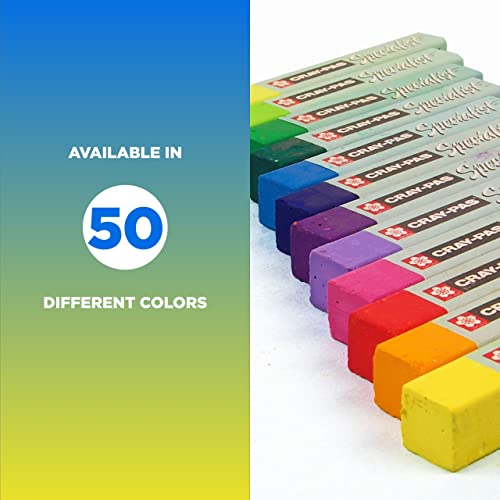 SAKURA Cray-Pas Specialist Oil Pastel Set - Premium Quality Pigments- 50 Colors & Expressionist Oil Pastel Set - Soft Oil Pastels for Artists - 50 Sticks