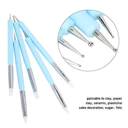 5pcs Double Head, Clay Sculpting Tool Set Silicone Sculpture Tools Arts Crafts Shapers Accessory Silicone Sculpting Tool Ble Color Shape Painting Brush Sets
