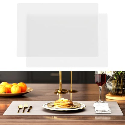 2-Pack Extra Thick Silicone Counter Mats - 24”x16” Large Heat Resistant Kitchen Countertop Protector, Non-Slip Hot Pad Trivet for Air Fryer, Hot Pots & Pans, Coffee Maker(White Translucent) - color: White Translucent