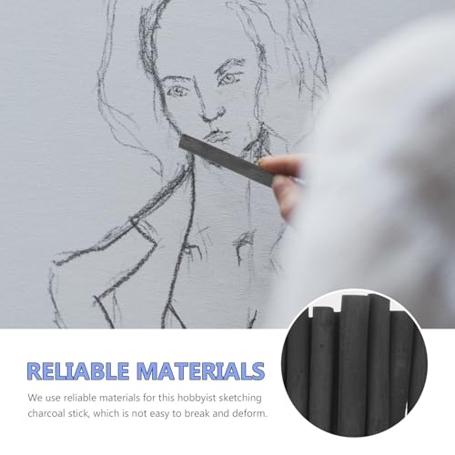 DOITOOL 20pcs Charcoal Sticks for Drawing 7-9mm Diameter Compressed Willow Charcoal Pencils Professional Sketching Shading Art Supplies for Students and Adults