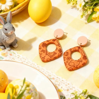 CHGCRAFT 4 Pcs Easter Polymer Clay Texture Sheets Easter Eggs Silicone Texture Stamp Chickens Clay Texture Mat Bunnies Modeling Pattern Pad for Jewelry and Clay Earrings Tools, 5.5x5.5 inch - style: Easter Chickens