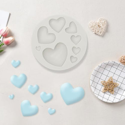 2Pcs Polymer Clay Molds for Jewelry Making, Half Round Ball and Heart Shape Polymer Clay Earring Tools Cutters Silicone Craft Mould Earring Making Supplies
