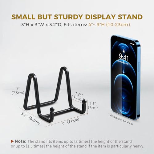 DIDUDIDU Plate Holder Easel Display Stand - Metal Plate Stands for Display - Tabletop Picture Stand - Black Iron Easels for Display Pictures | Photo Frames | Book | Decorative Plates | Plaque - size: 3 inch (2 pack)