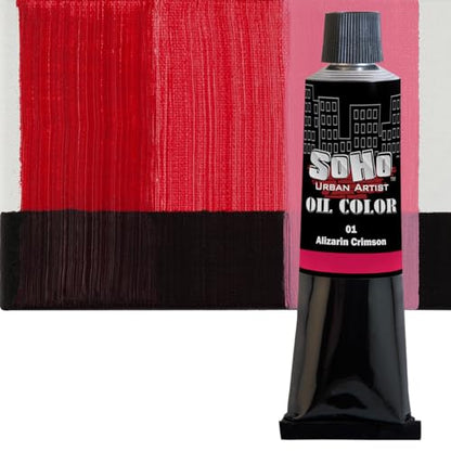 SoHo Urban Artist Oil Paint - 2 Pack, Alizarin Crimson 2 Pack - 170 ml Tube - Best Valued Oil Colors for Painting with Excellent Pigment Load - color: Alizarin Crimson