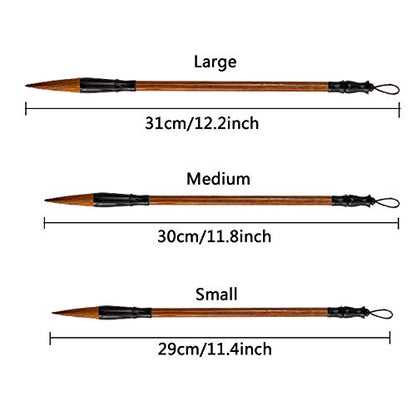 Befiy Chinese Calligraphy Brush, Writing Drawing Watercolor Ink Brushes Hubi Painting Kanji Sumi Wolf Bamboo Brushes Set for Professional Beginner (Green) - color: Green