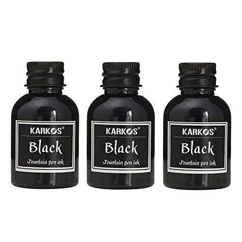 3PCS Calligraphy Pen Ink, Fountain Dip Pen Ink Set Non-Carbon Drawing Writing Art Craft Calligraphy Inks Bottles, Glass Dip Pen Ink 30ml - color: Black, size: 3 Pack