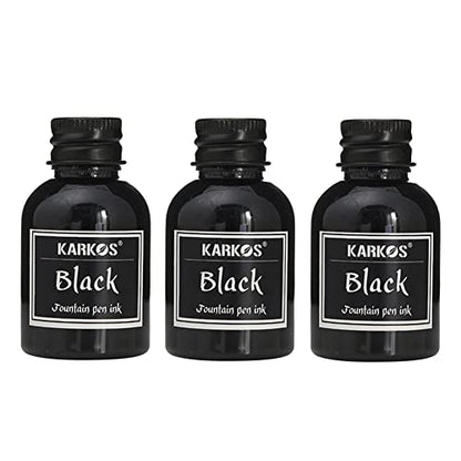 3PCS Calligraphy Pen Ink, Fountain Dip Pen Ink Set Non-Carbon Drawing Writing Art Craft Calligraphy Inks Bottles, Glass Dip Pen Ink 30ml - color: Black, size: 3 Pack